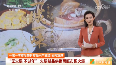 CCTV-17农业农村频道报道宣威火腿制品供销两旺市场火爆